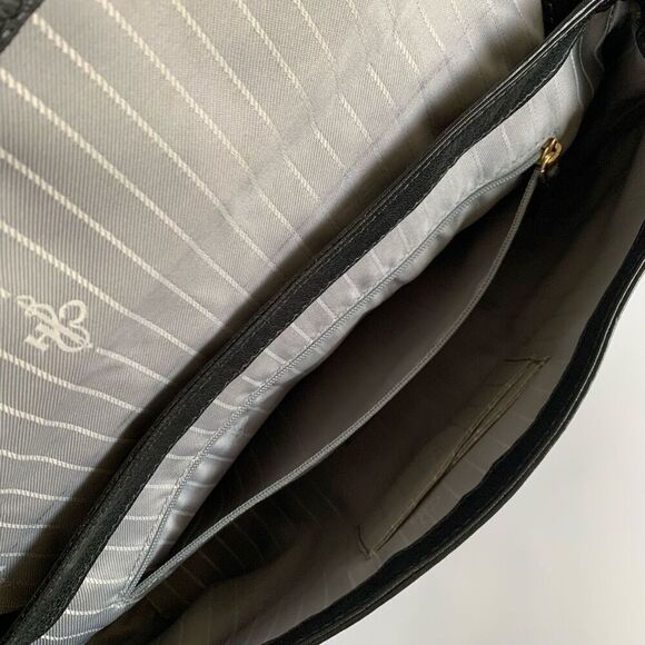 Cole Haan Textured Leather Shoulder Bag with Chain Detail in Black - Picture 7 of 12